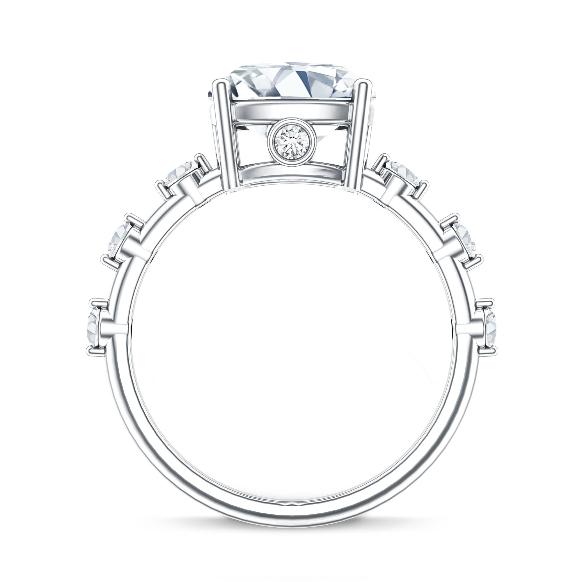 Rosec Jewels-Lab Grown 4 Carat Diamond Cushion Cut Engagement Ring with IGI Certificate