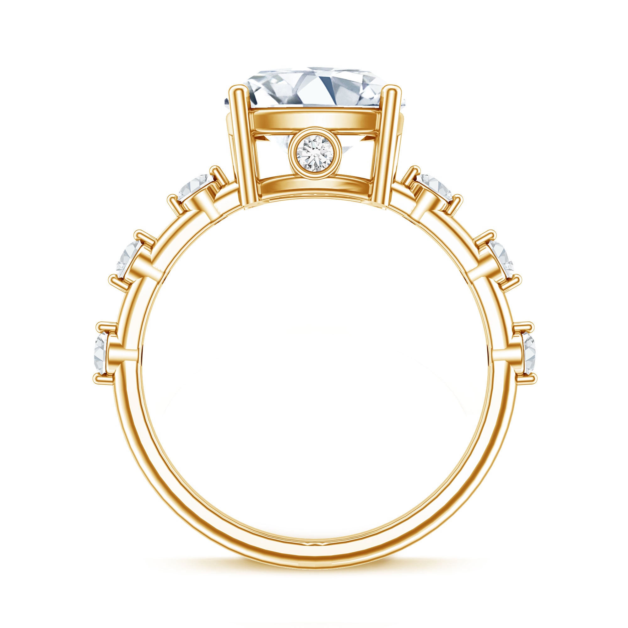 Rosec Jewels-Lab Grown 4 Carat Diamond Cushion Cut Engagement Ring with IGI Certificate