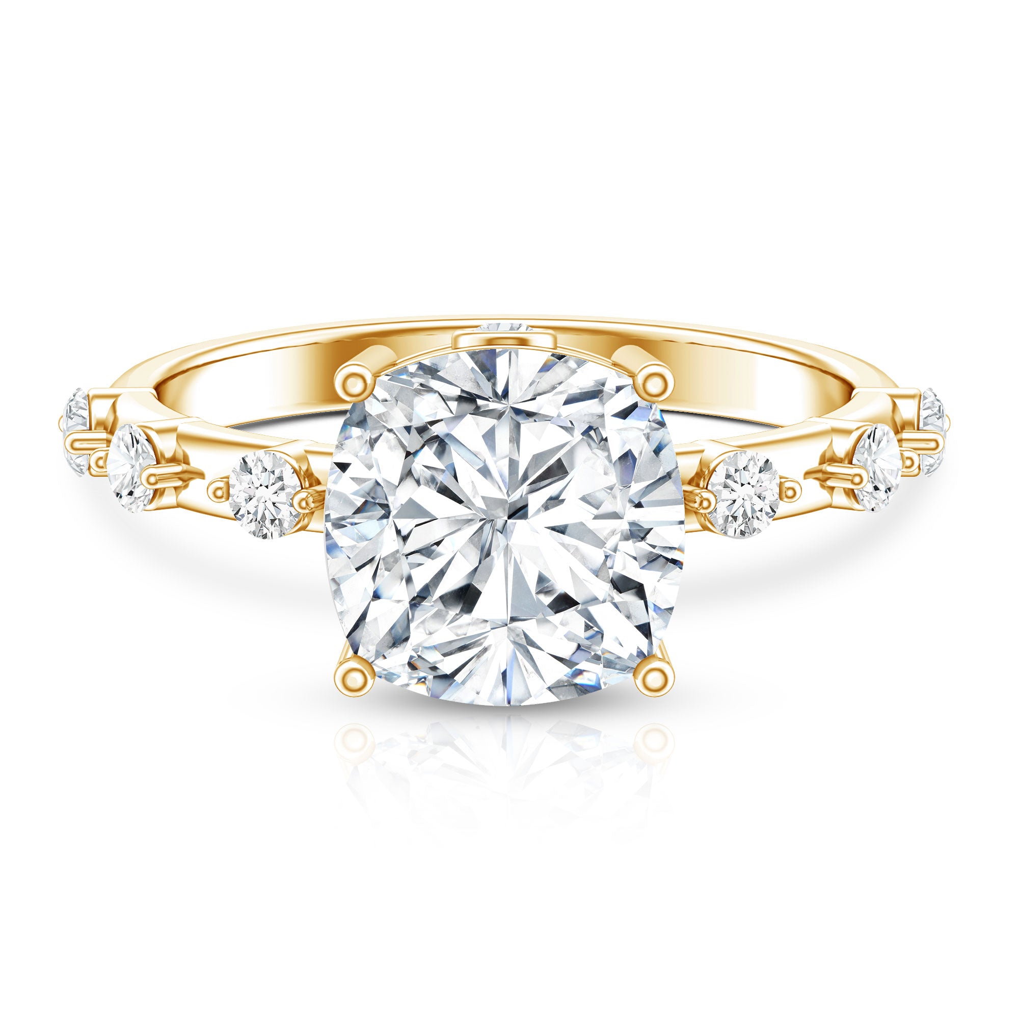 Rosec Jewels-Lab Grown 4 Carat Diamond Cushion Cut Engagement Ring with IGI Certificate