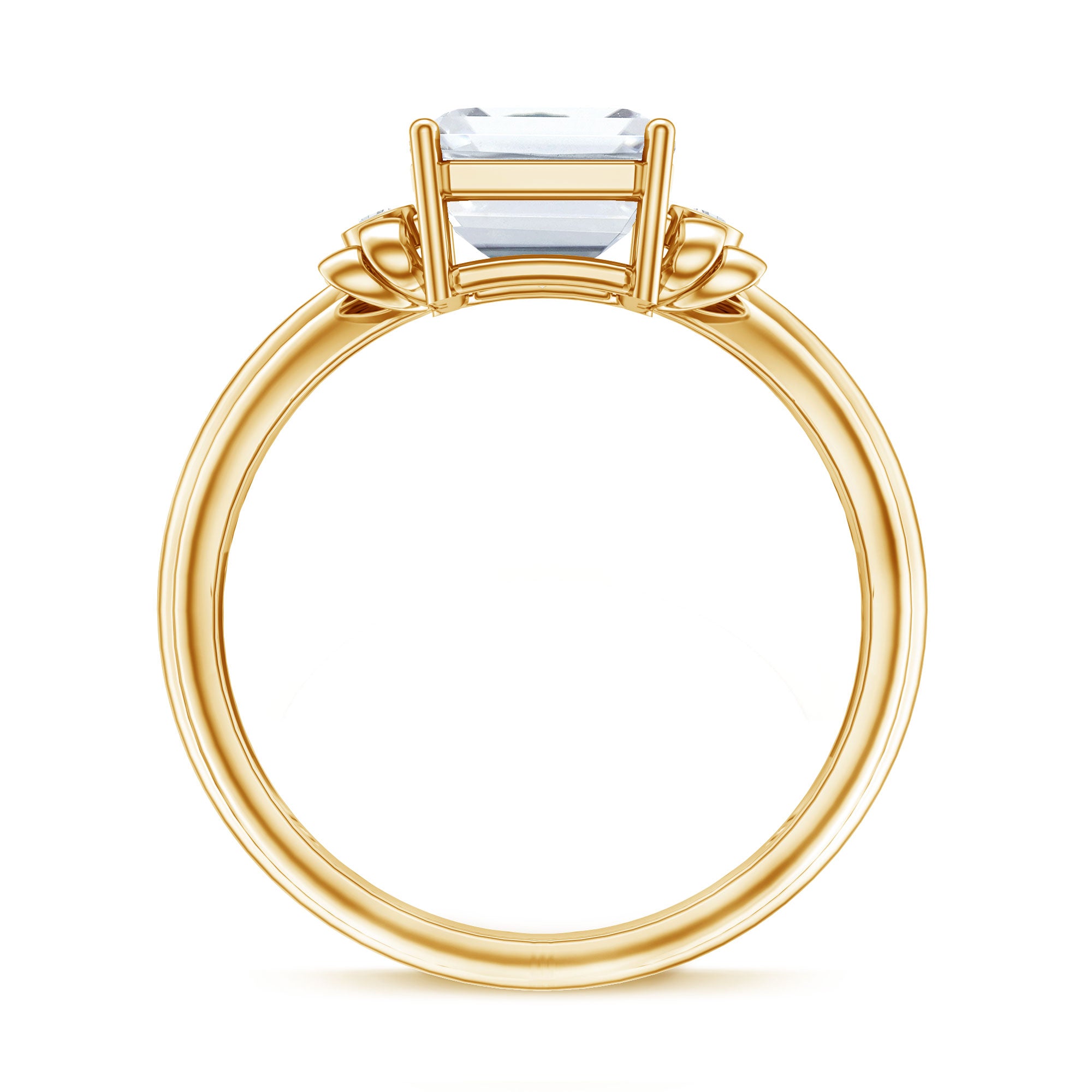 Rosec Jewels-Emerald Cut Lab Grown Diamond 3 Carat Engagement Ring IGI Certified