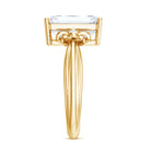 Rosec Jewels-IGI Certified 4 Carat Emerald Cut Lab Grown Diamond Solitaire Engagement Ring with Bow