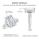 Rosec Jewels-Emerald Cut Solitaire Lab Grown Diamond 5 Carat Engagement Ring IGI Certified