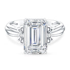 Rosec Jewels-Emerald Cut Solitaire Lab Grown Diamond 5 Carat Engagement Ring IGI Certified