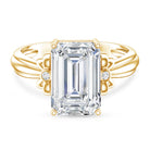 Rosec Jewels-Emerald Cut Solitaire Lab Grown Diamond 5 Carat Engagement Ring IGI Certified