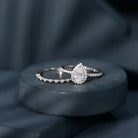 IGI Certified Pear Shaped Lab Grown Diamond Halo Wedding Ring Set 1 Carat Lab - ( E-VS1 ) - Rosec Jewels