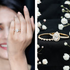 IGI Certified Pear Shaped Lab Grown Diamond Halo Wedding Ring Set 1 Carat Lab - ( E-VS1 ) - Rosec Jewels