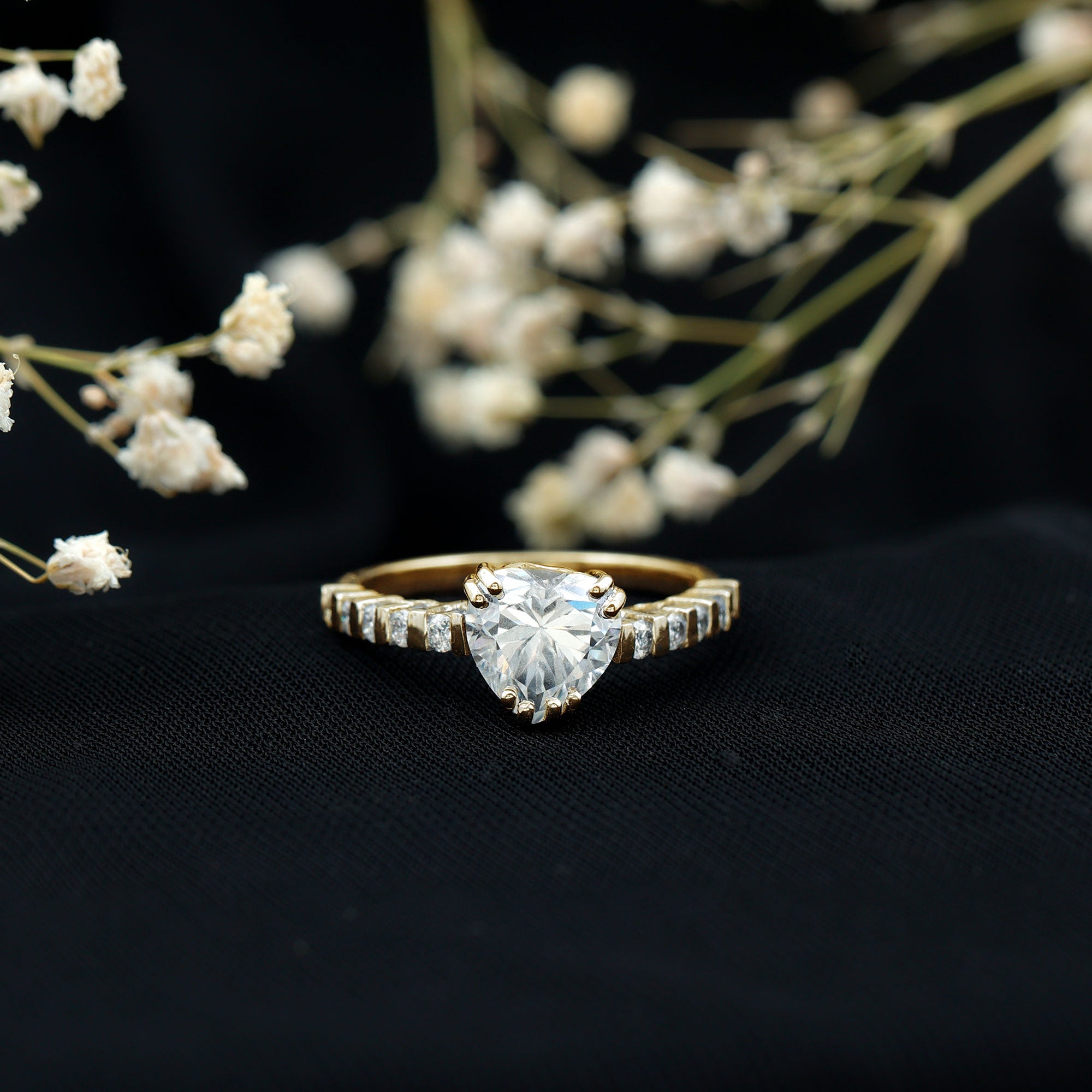 IGI Certified Lab Grown Diamond Heart Engagement Ring 2 Carat Lab - ( E-VS1 ) - Rosec Jewels
