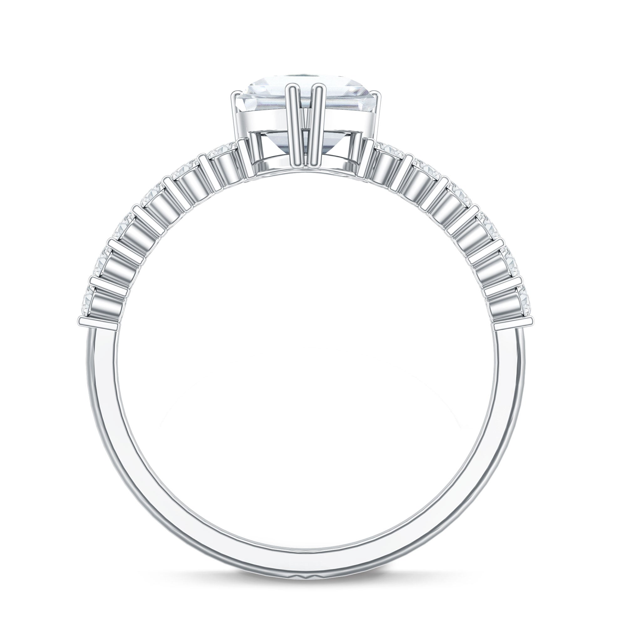 Rosec Jewels-IGI Certified Lab Grown Diamond 1 Carat Heart Engagement Ring for Women