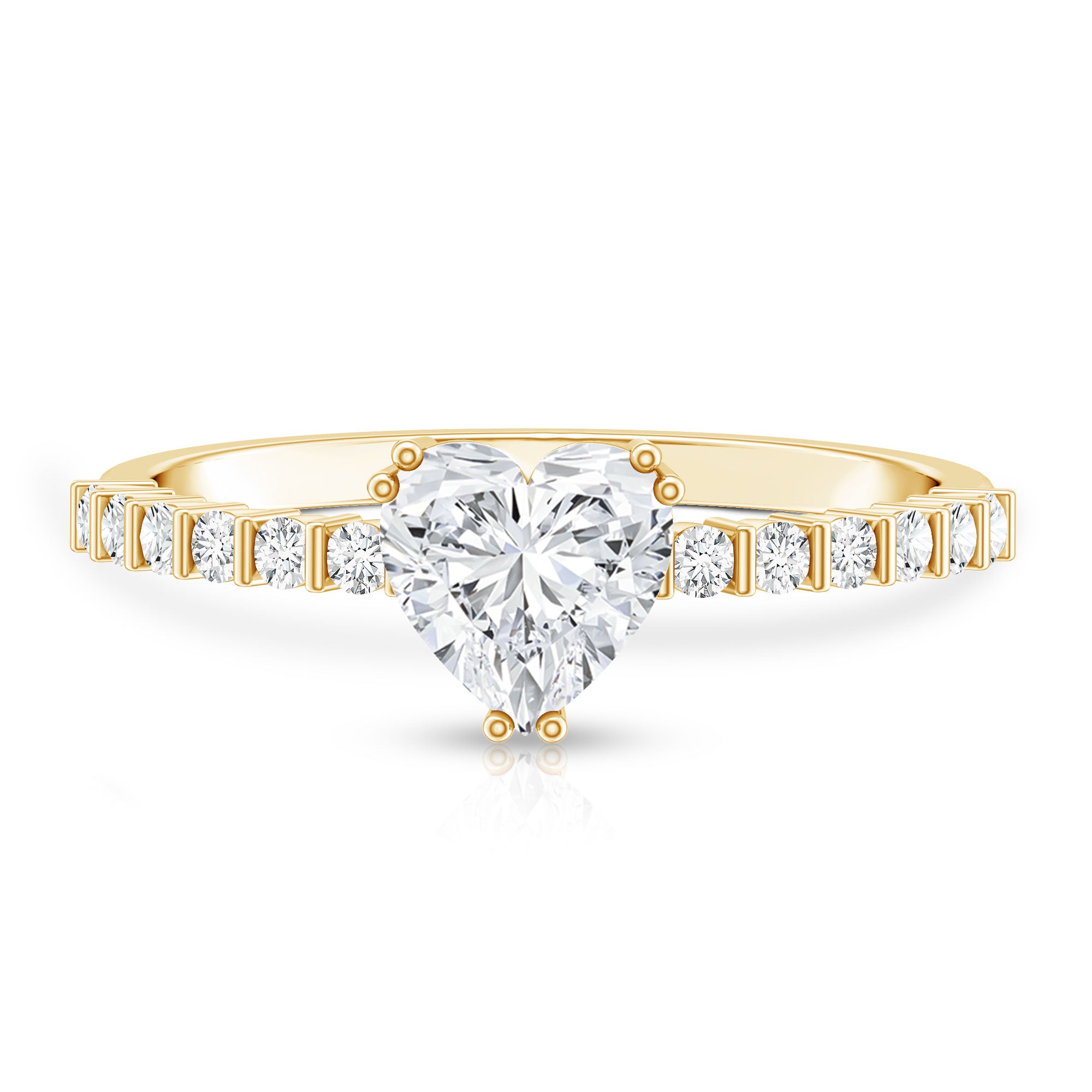 Rosec Jewels-IGI Certified Lab Grown Diamond 1 Carat Heart Engagement Ring for Women