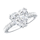Rosec Jewels-IGI Certified Lab Grown 3 Carat Diamond Heart Engagement Ring with Side Stones