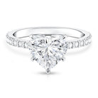 Rosec Jewels-Heart Shaped Lab Grown Diamond 3 Carat Solitaire Engagement Ring with IGI Certificate