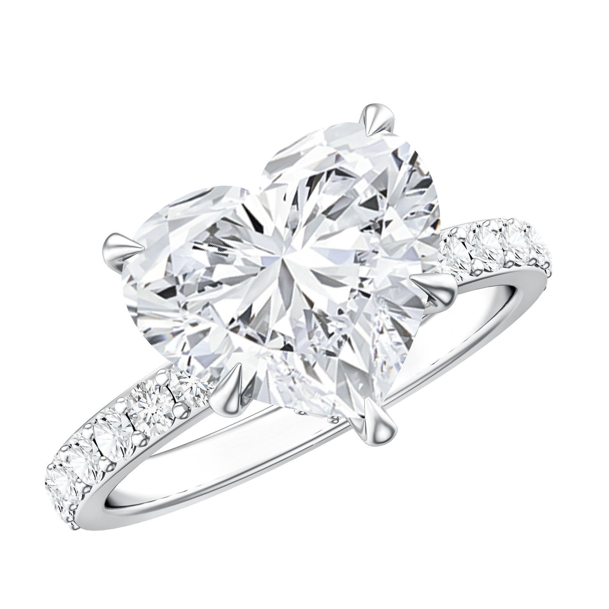 Rosec Jewels-IGI Certified 4 Carat Lab Grown Diamond Heart Engagement Ring for Women