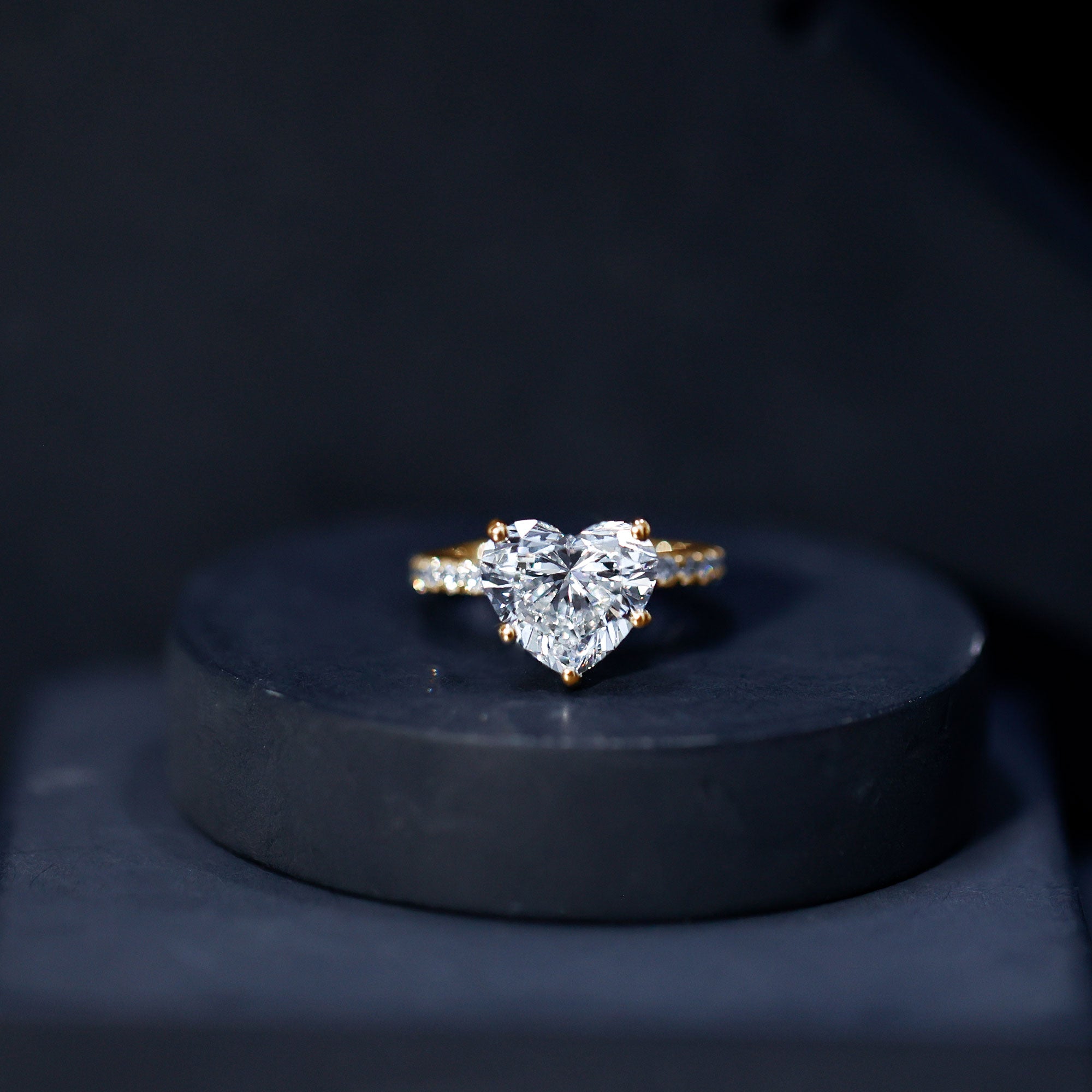 IGI Certified 4 Carat Lab Grown Diamond Heart Engagement Ring for Women Lab - ( E-VS1 ) - Rosec Jewels
