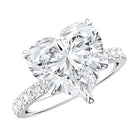 Rosec Jewels-Solitaire Heart Engagement Ring with 5 Carat IGI Certified Lab Grown Diamond