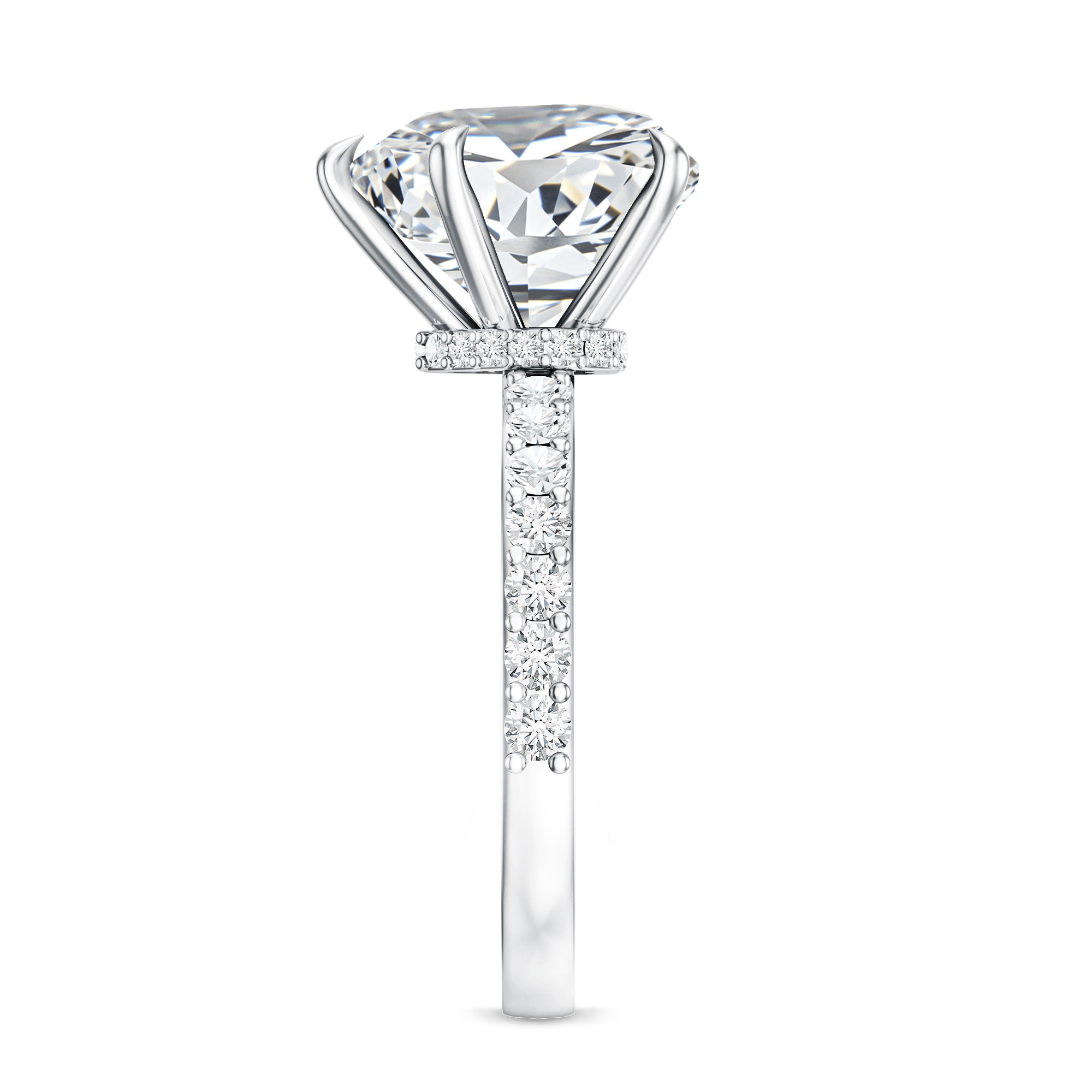 Rosec Jewels-Solitaire Heart Engagement Ring with 5 Carat IGI Certified Lab Grown Diamond