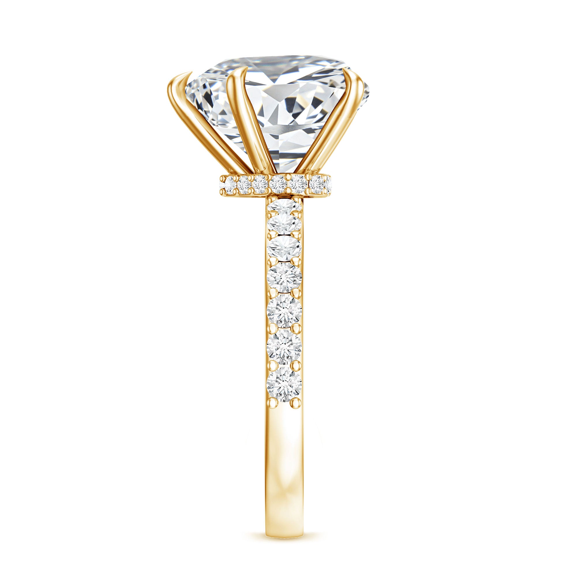 Rosec Jewels-Solitaire Heart Engagement Ring with 5 Carat IGI Certified Lab Grown Diamond