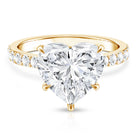Rosec Jewels-Solitaire Heart Engagement Ring with 5 Carat IGI Certified Lab Grown Diamond