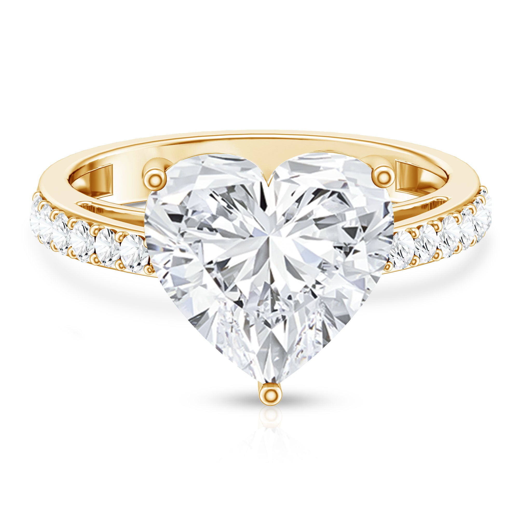 Rosec Jewels-Big 5 Carat Lab Grown Diamond Heart Shaped Engagement Ring with IGI Certificate