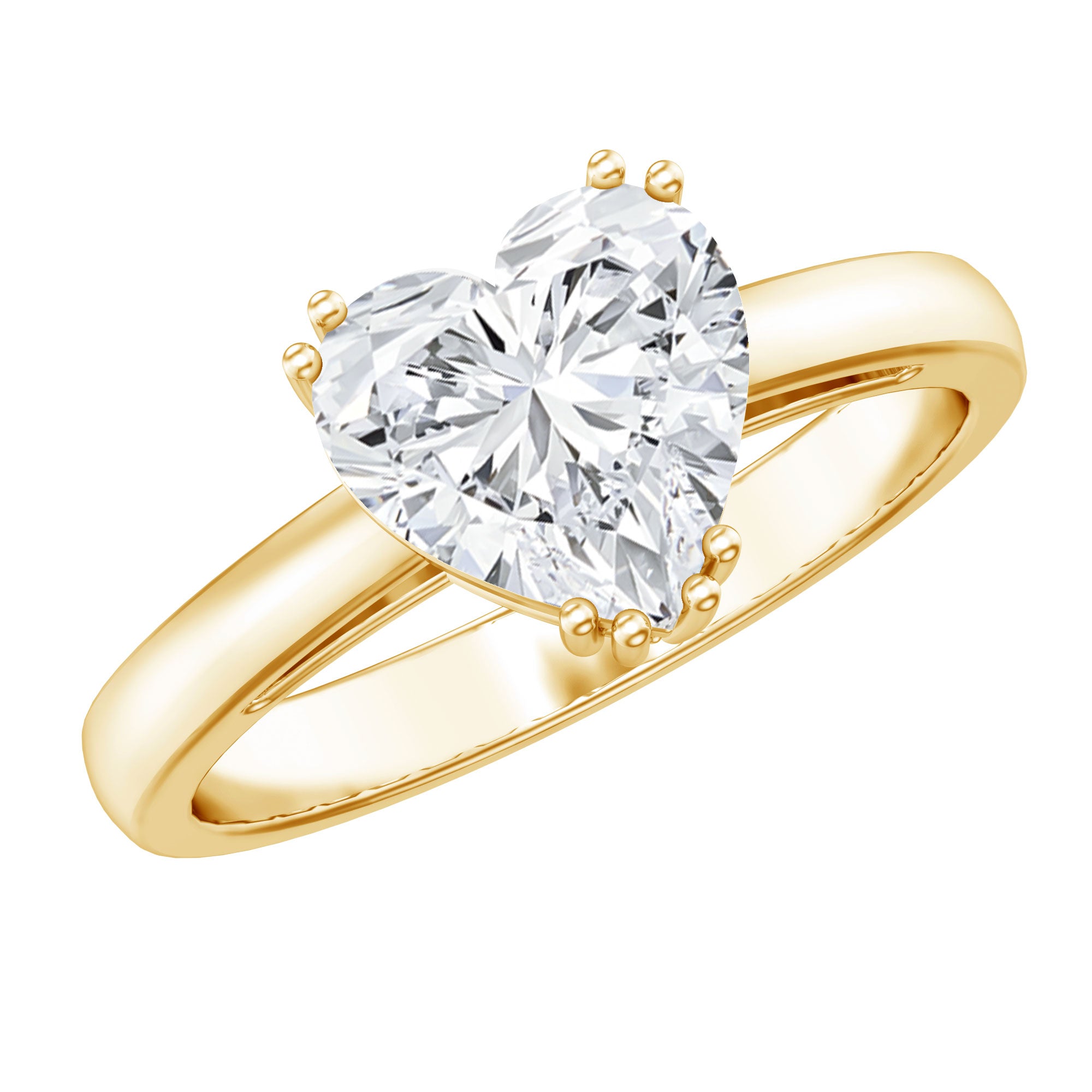 Heart Shaped 2 Carat Lab Grown Diamond Solitaire Engagement Ring with IGI Certificate Lab - ( E-VS1 ) - Rosec Jewels