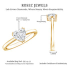 Rosec Jewels-1 Carat Lab Grown Solitaire Diamond Heart Engagement Ring IGI Certified