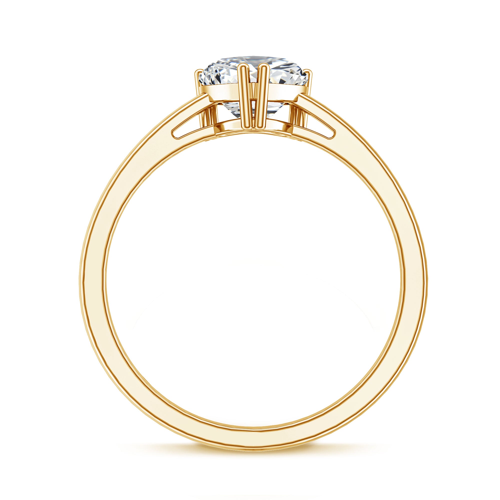Rosec Jewels-1 Carat Lab Grown Solitaire Diamond Heart Engagement Ring IGI Certified