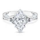 Rosec Jewels-Antique Looking 3 Carat Marquise Lab Diamond Celtic Knot Engagement Ring IGI Certified