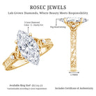 Rosec Jewels-Antique Looking 3 Carat Marquise Lab Diamond Celtic Knot Engagement Ring IGI Certified