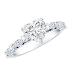 1 Carat Lab Grown Heart Shaped Diamond Designer Engagement Ring IGI Certified Lab - ( E-VS1 ) - Rosec Jewels