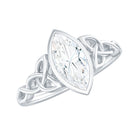 Rosec Jewels-Bezel Set 1 Carat Marquise Lab Created Diamond Celtic Engagement Ring IGI Certified