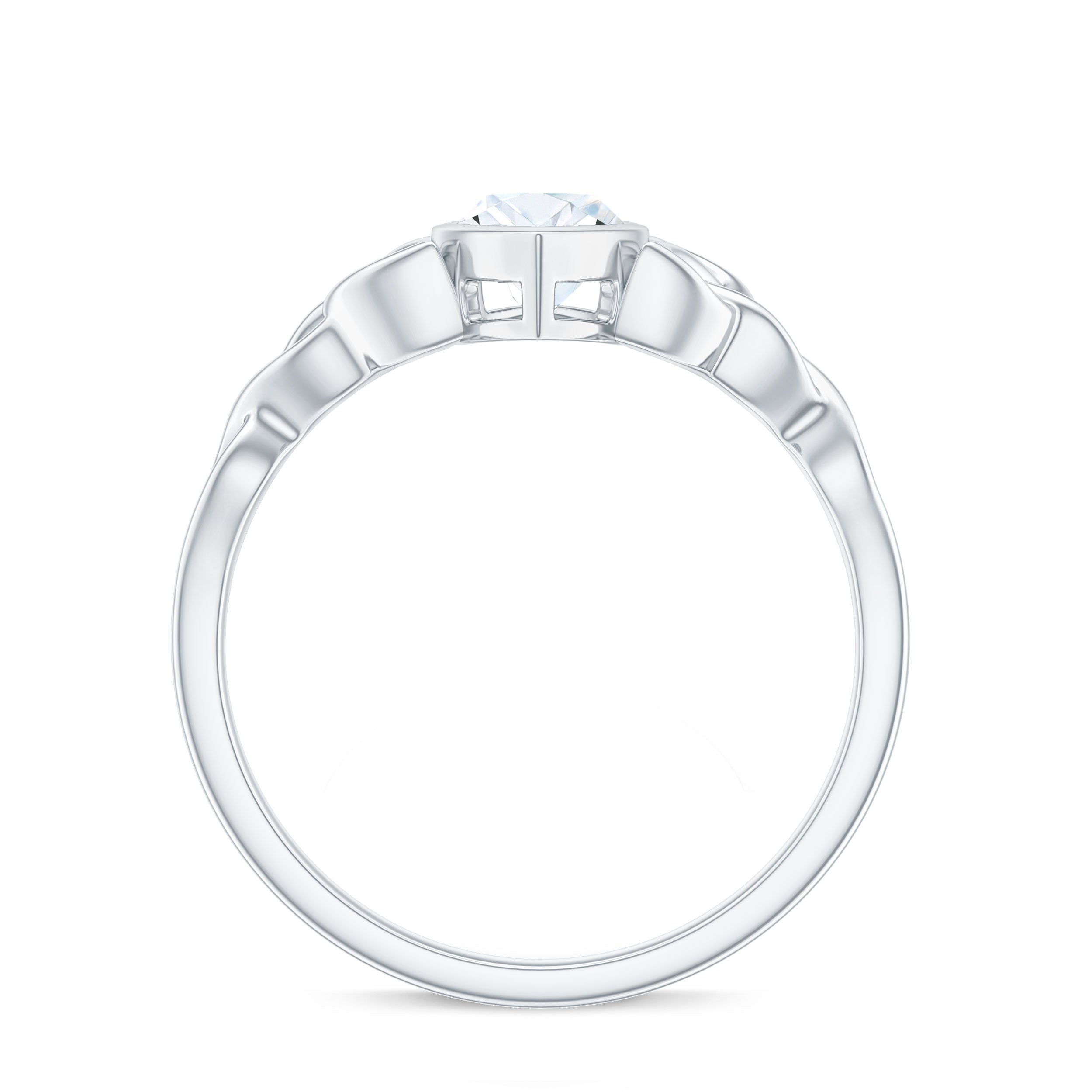 Rosec Jewels-Bezel Set 1 Carat Marquise Lab Created Diamond Celtic Engagement Ring IGI Certified