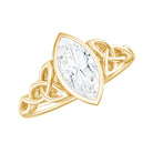Rosec Jewels-Bezel Set 1 Carat Marquise Lab Created Diamond Celtic Engagement Ring IGI Certified
