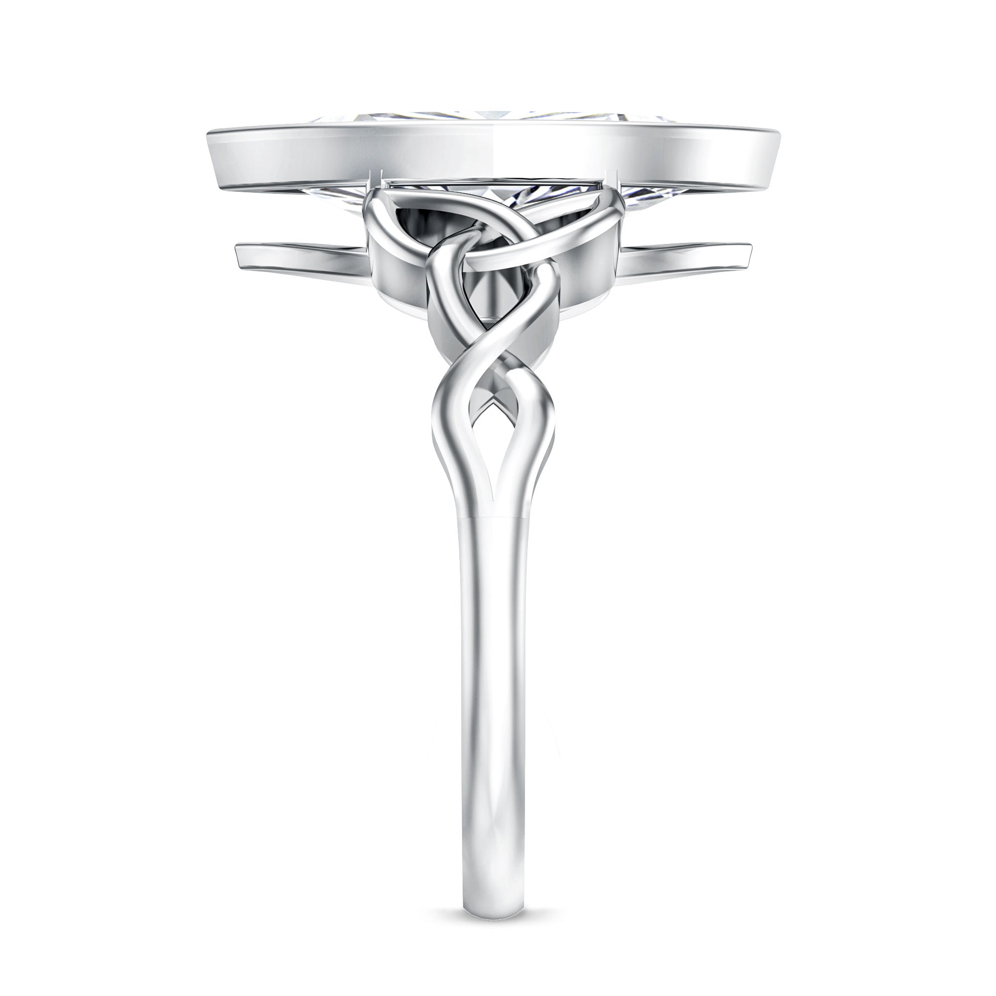 Rosec Jewels-Bezel Set Marquise Lab Created Diamond Celtic Engagement Ring 3 Carat IGI Certified