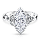 Rosec Jewels-Bezel Set Marquise Lab Created Diamond Celtic Engagement Ring 3 Carat IGI Certified
