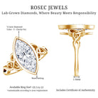 Rosec Jewels-Bezel Set Marquise Lab Created Diamond Celtic Engagement Ring 3 Carat IGI Certified