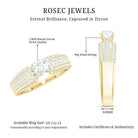 Rosec Jewels-1.75 CT Cubic Zircon Statement Engagement Ring