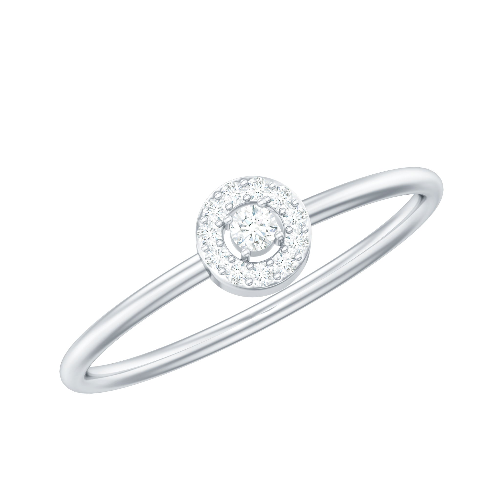 Natural Diamond Dainty Promise Ring Natural - ( HI-SI ) - Rosec Jewels