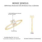 Baguette Cut Diamond Halo Promise Ring with Certificate Natural - ( HI-SI ) - Rosec Jewels