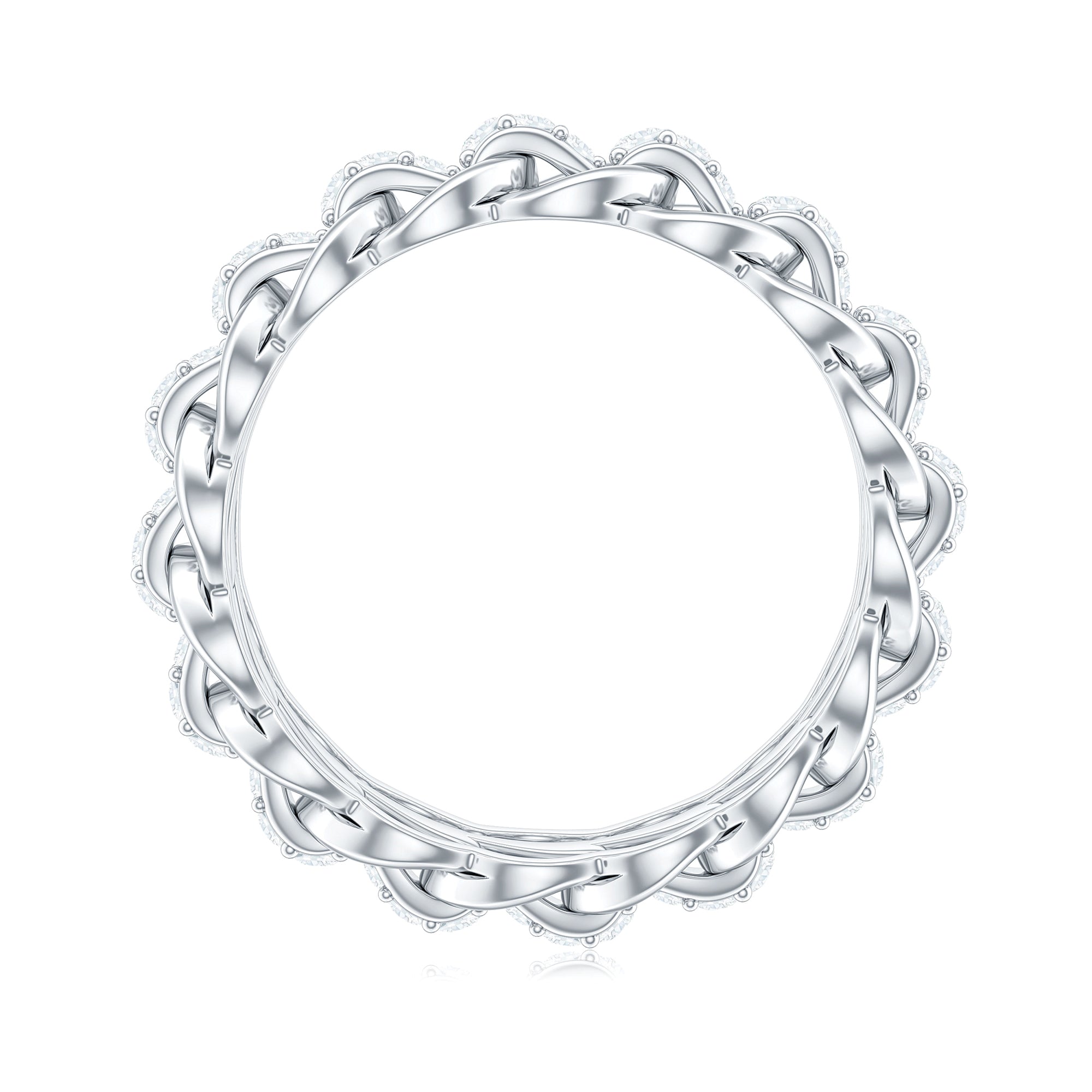 Certified Moissanite Eternity Wedding Band for Women D-VS1 - Rosec Jewels