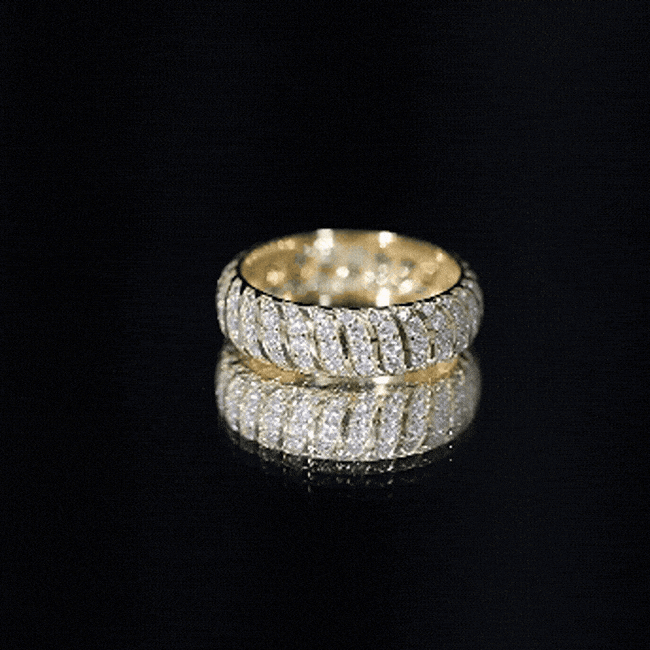 Pave Set Certified Moissanite Wedding Anniversary Band D-VS1 - Rosec Jewels