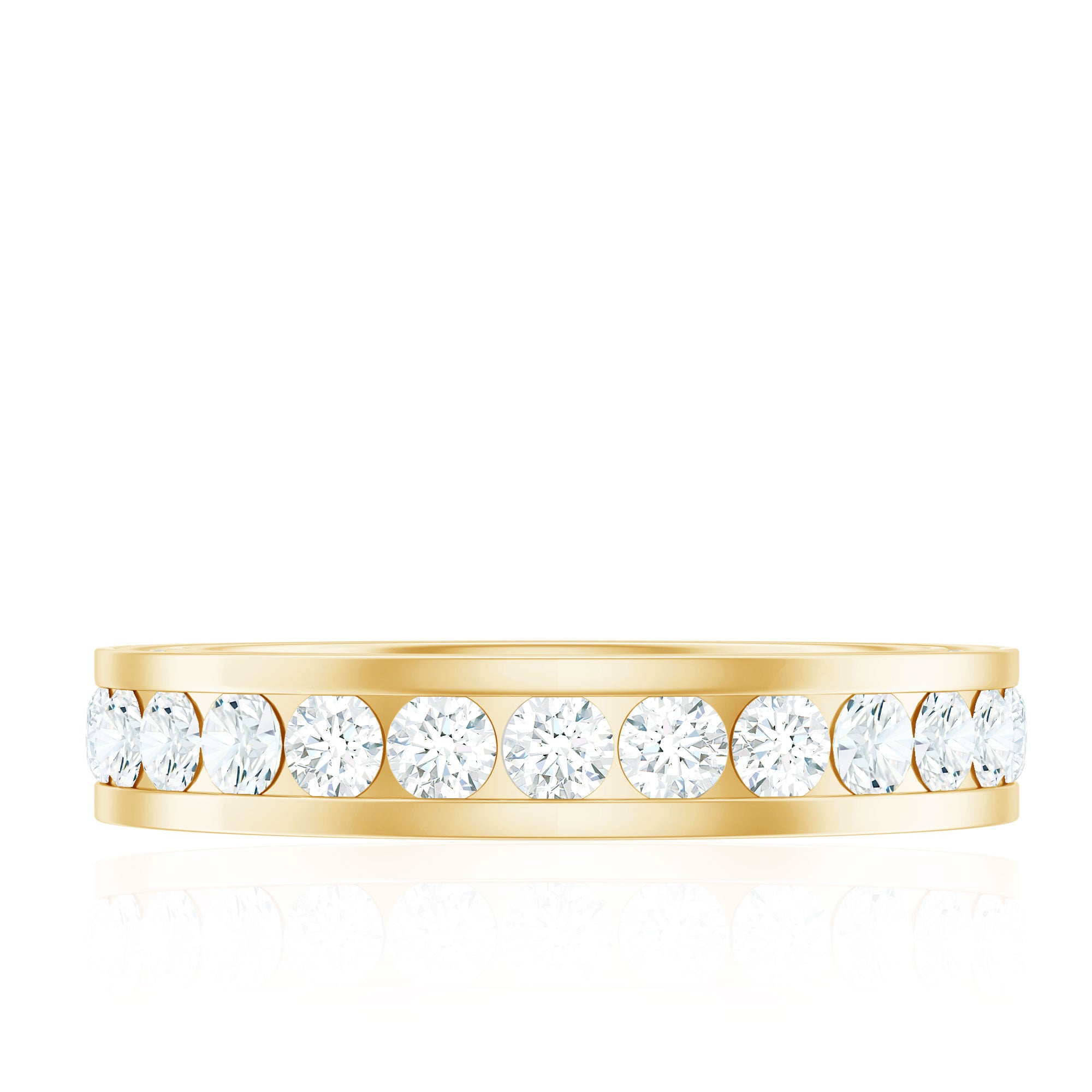 Certified Moissanite Eternity Ring in Channel Setting D-VS1 - Rosec Jewels