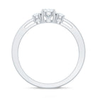 Certified Moissanite 3 Stone Proposal Ring For Her D-VS1 - Rosec Jewels