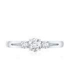 Certified Moissanite 3 Stone Proposal Ring For Her D-VS1 - Rosec Jewels