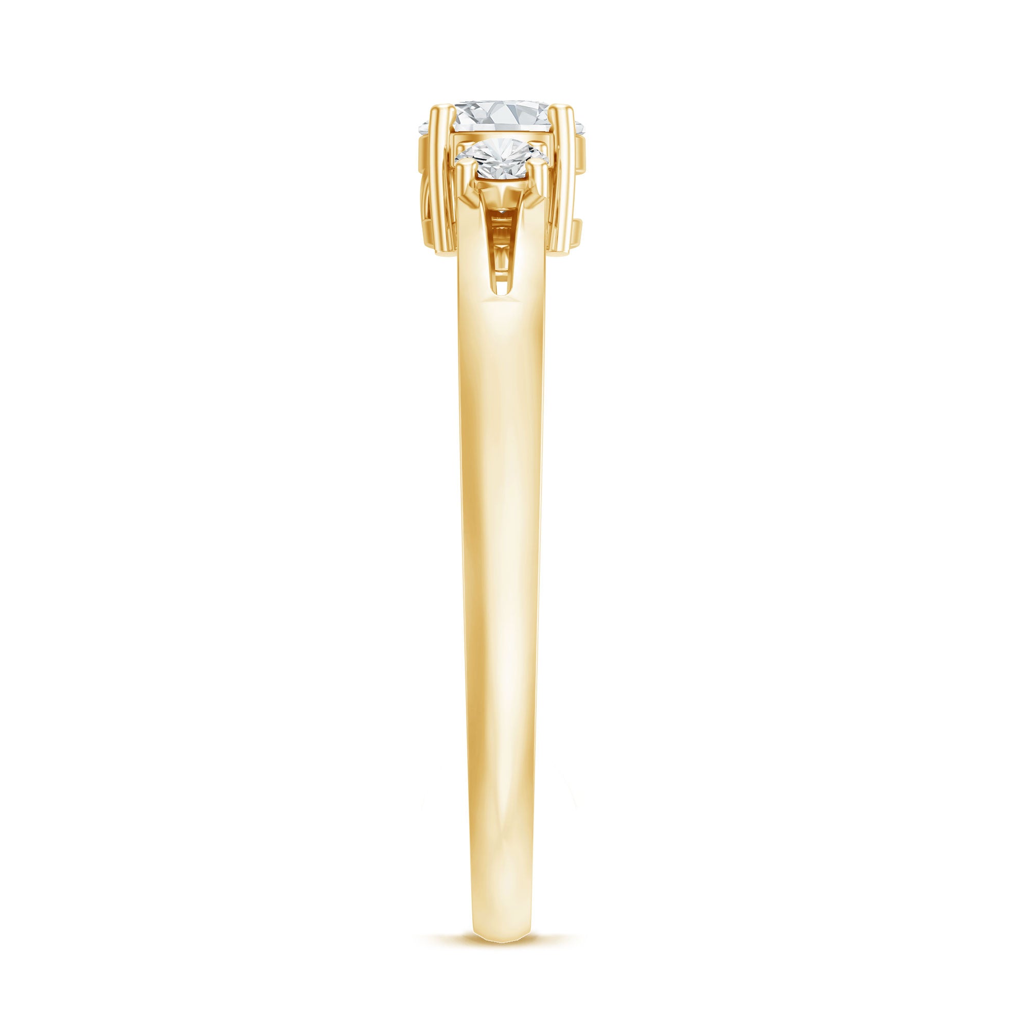 Certified Moissanite 3 Stone Proposal Ring For Her D-VS1 - Rosec Jewels
