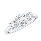 Certified Moissanite 3 Stone Engagement Ring D-VS1 - Rosec Jewels
