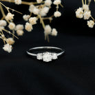 Certified Moissanite 3 Stone Engagement Ring D-VS1 - Rosec Jewels