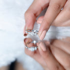 Certified Moissanite 3 Stone Engagement Ring D-VS1 - Rosec Jewels