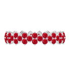 Rosec Jewels-Round Lab Created Ruby Cluster Eternity Ring in Prong Setting