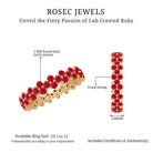 Rosec Jewels-Round Lab Created Ruby Cluster Eternity Ring in Prong Setting