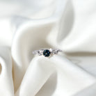 5mm Round London Blue Topaz Commitment Ring with Diamond AAA - Rosec Jewels