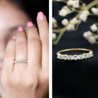 Certified Diamond Stackable Band Ring Natural - ( HI-SI ) - Rosec Jewels